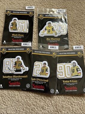 Vegas Golden Knights  Embroidered Player Patch set - White, Gold, Black